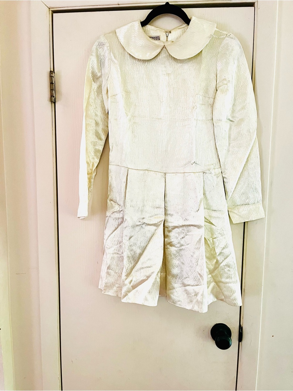 VTG Young Edwardian Revival Romantic Babydoll Coquette Satin Drop Waist Mini